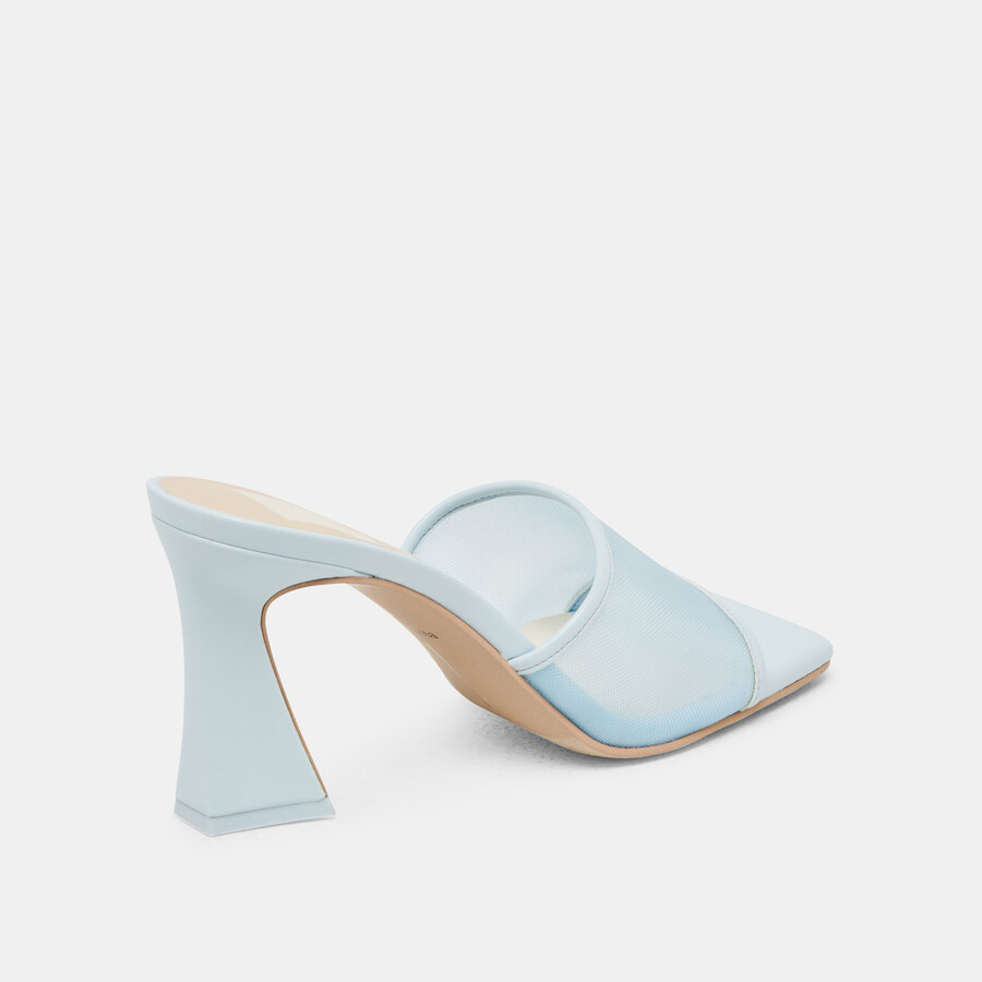 narda heels ice blue mesh