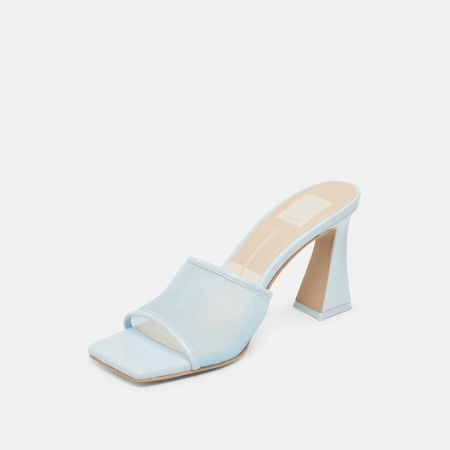 narda heels ice blue mesh