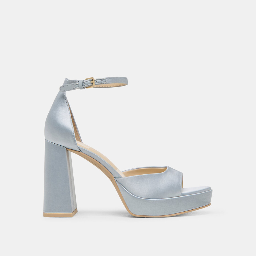 pandro heels light blue satin
