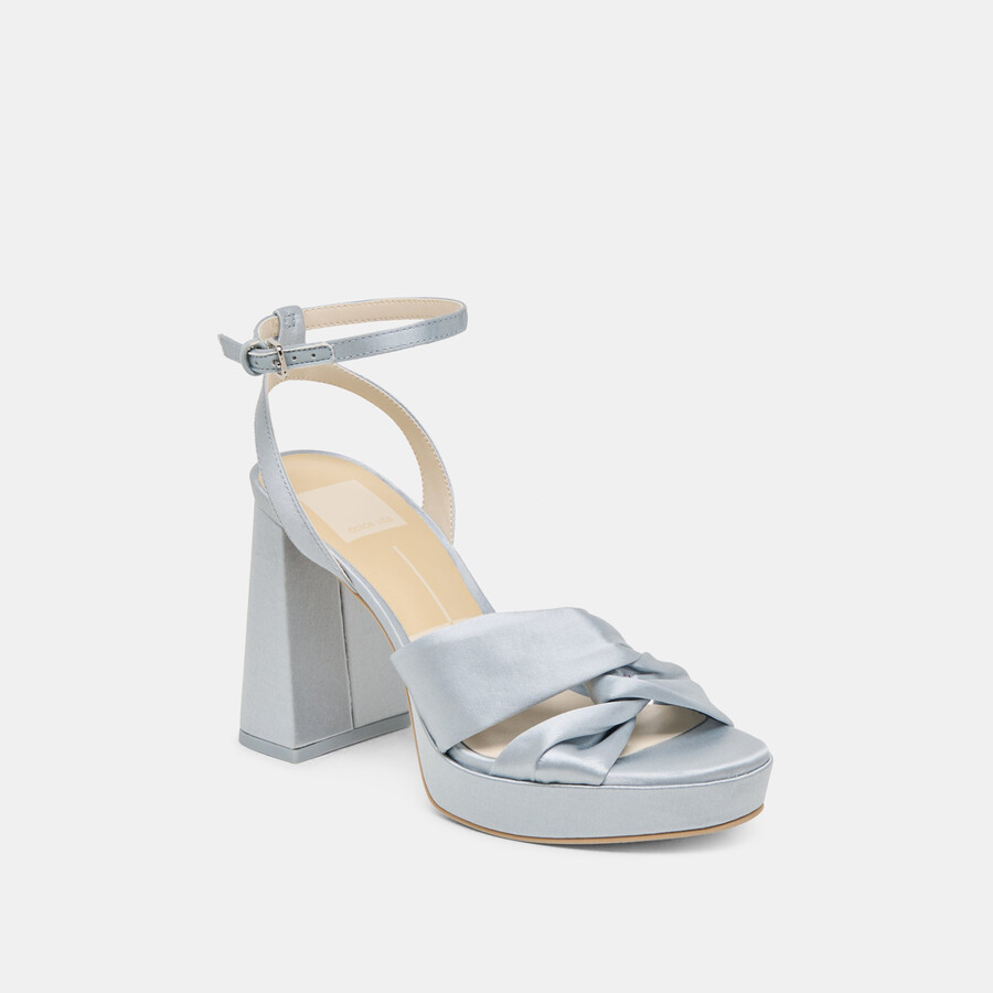 parlo heels light blue satin