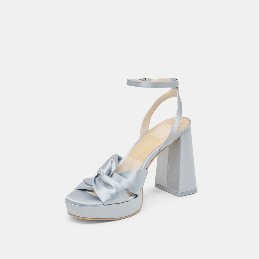 parlo heels light blue satin