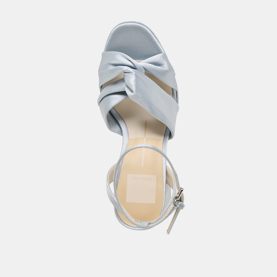 parlo heels light blue satin
