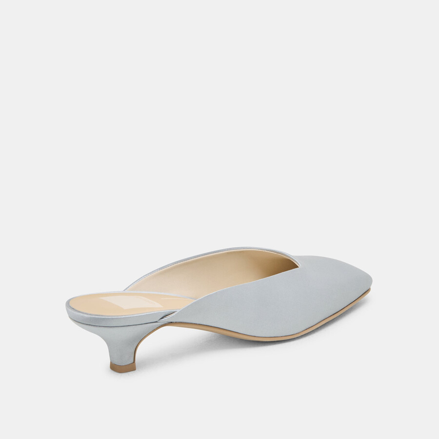 umara heels light blue satin