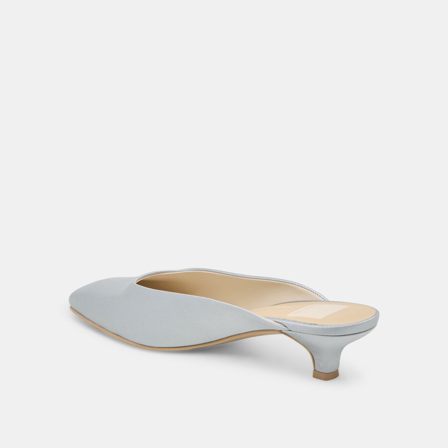 umara heels light blue satin