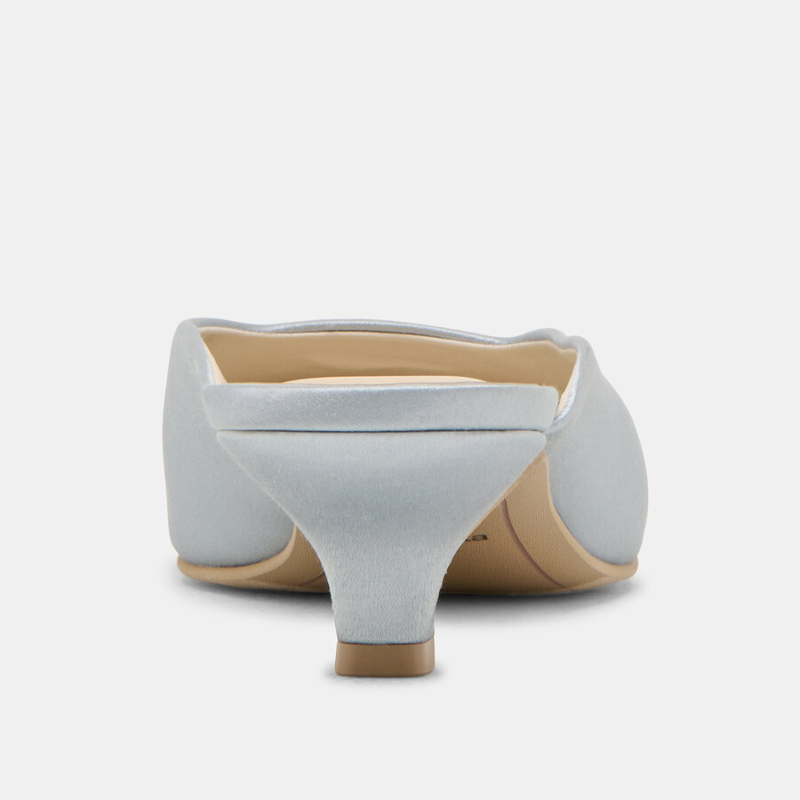 umara heels light blue satin