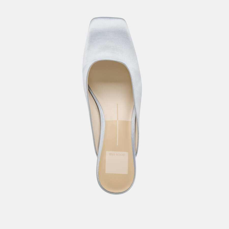 umara heels light blue satin
