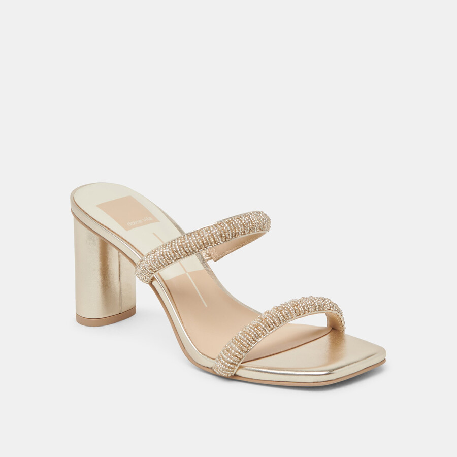 nolah heels gold multi beads