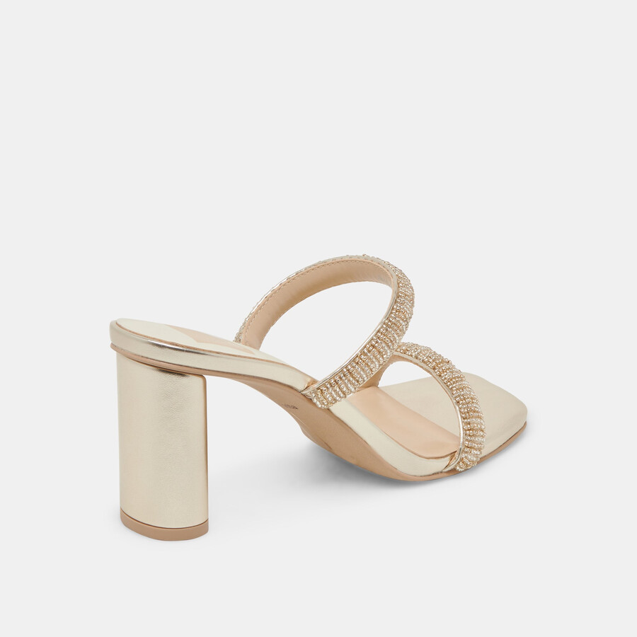 nolah heels gold multi beads