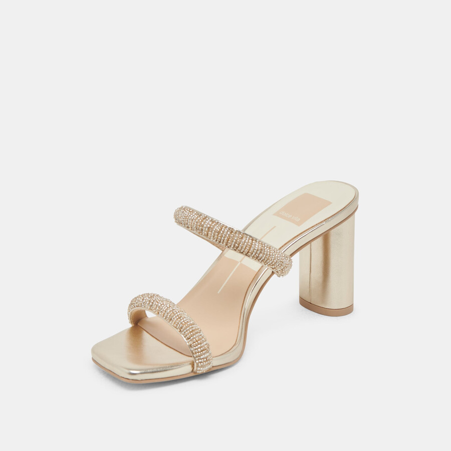 nolah heels gold multi beads