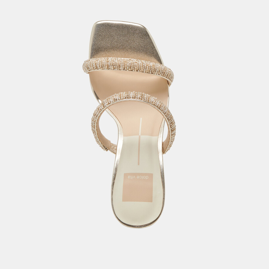 nolah heels gold multi beads