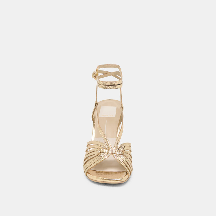 nivana heels gold distressed leather