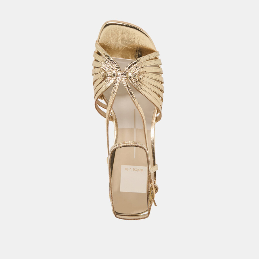 nivana heels gold distressed leather