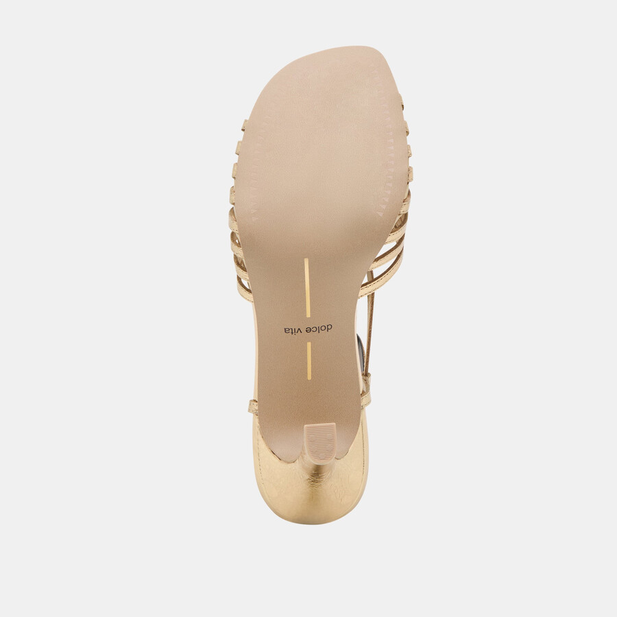 nivana heels gold distressed leather