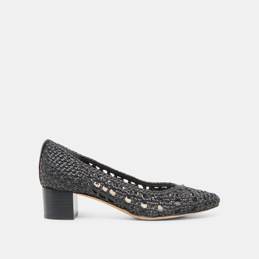 lula heels black woven raffia