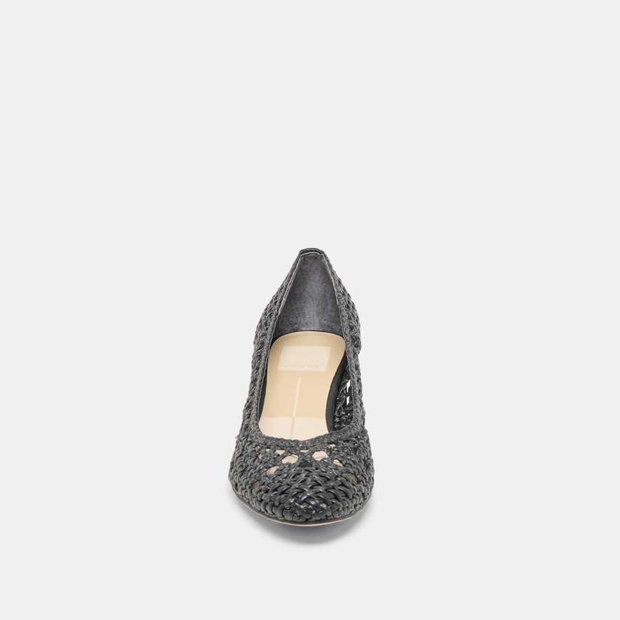 lula heels black woven raffia