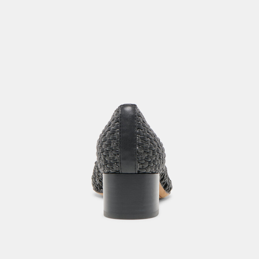 lula heels black woven raffia