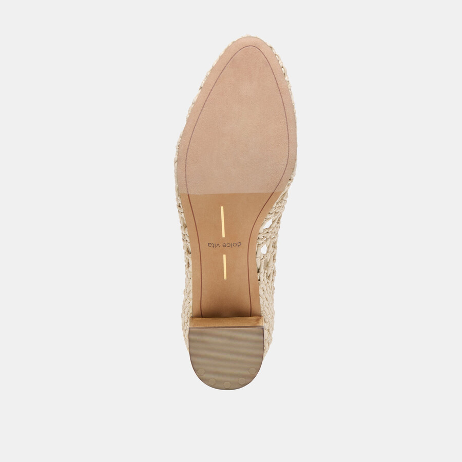 lula heels ivory multi woven raffia