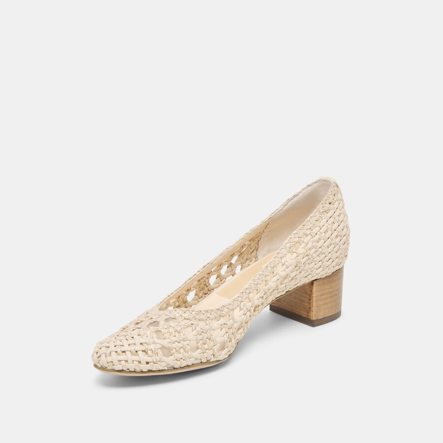 lula heels ivory multi woven raffia