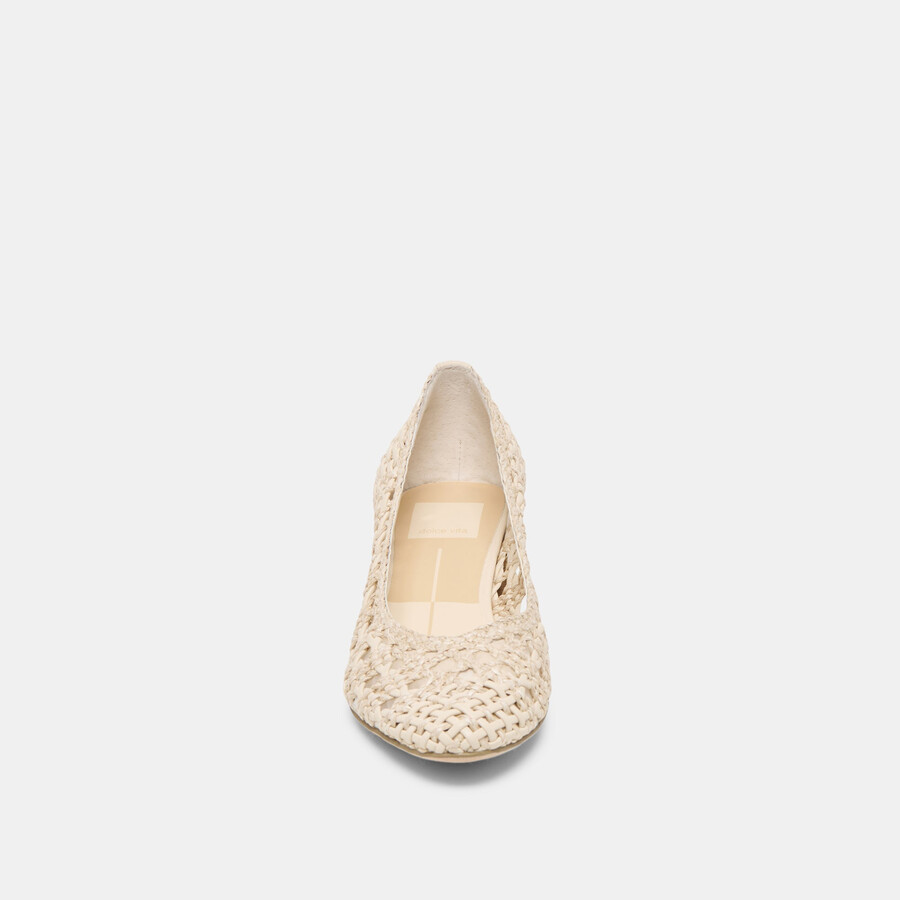 lula heels ivory multi woven raffia