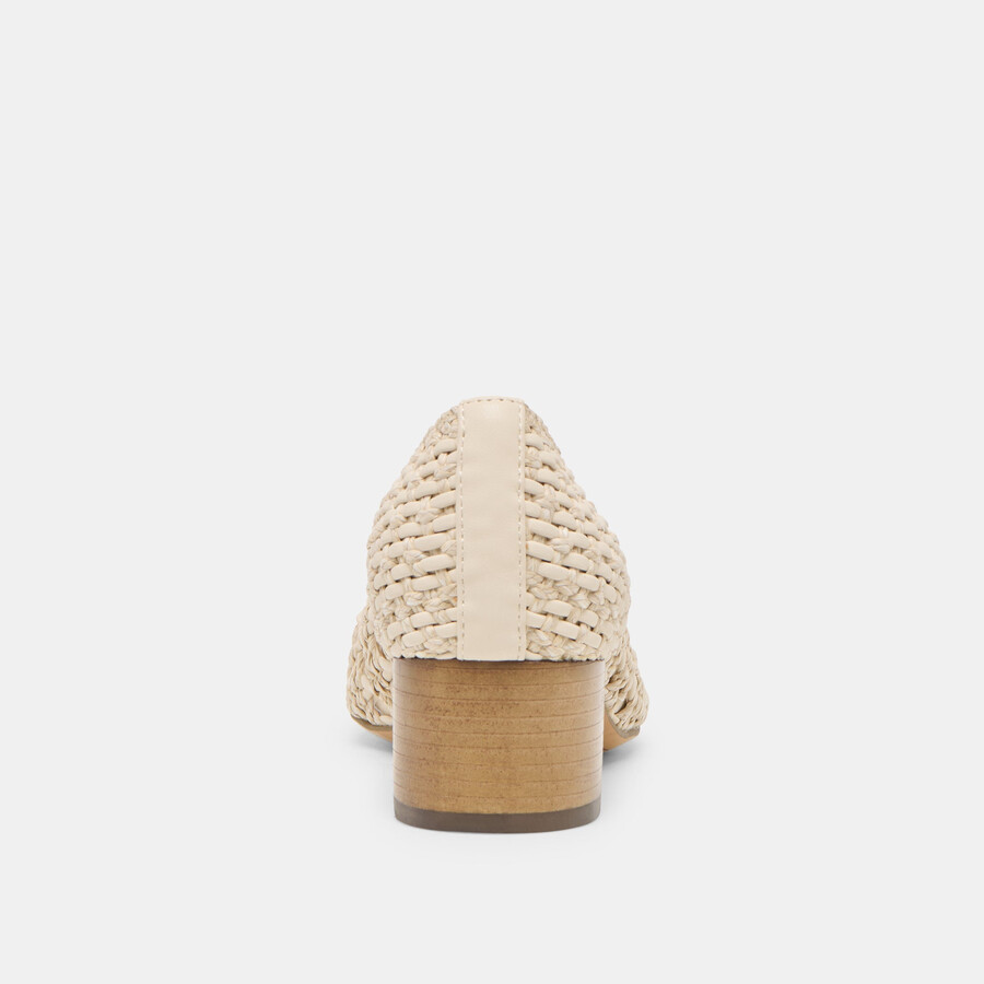 lula heels ivory multi woven raffia