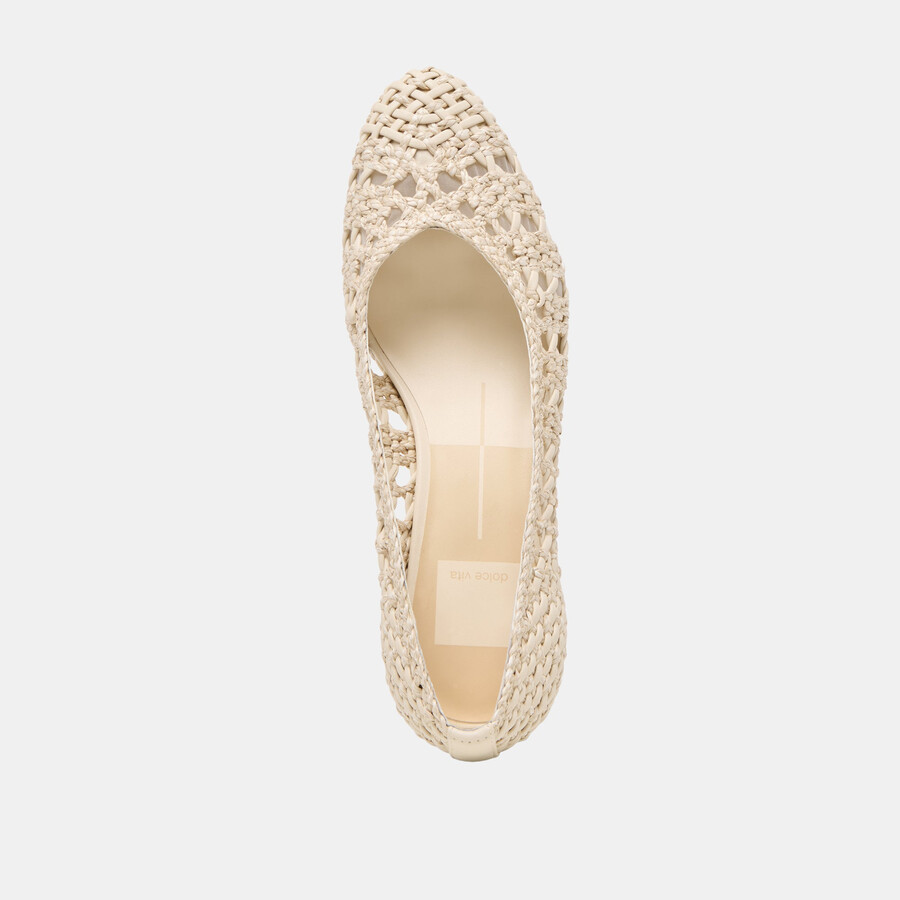 lula heels ivory multi woven raffia