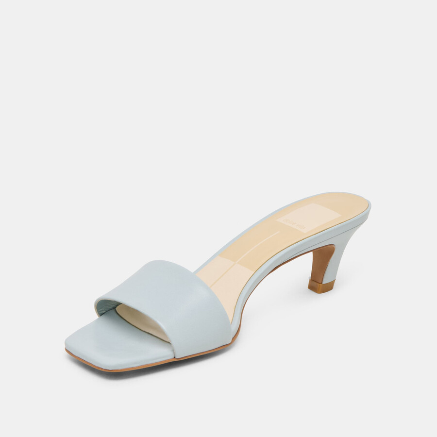 rexa heels ice blue leather