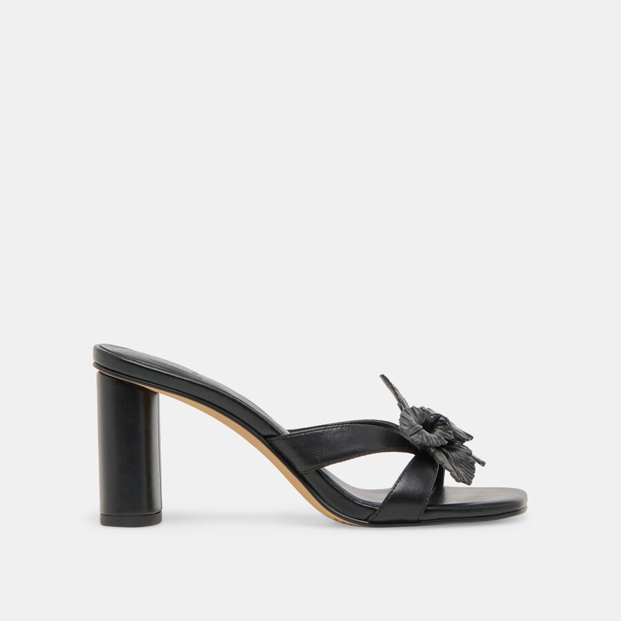 nikil heels black leather