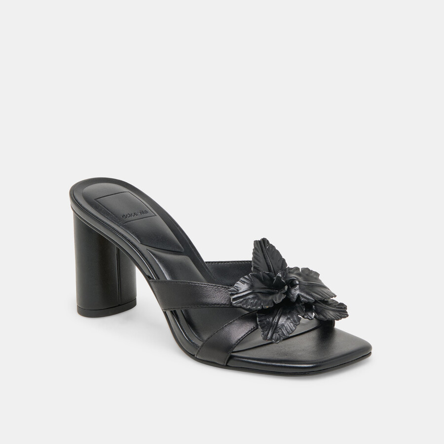 nikil heels black leather