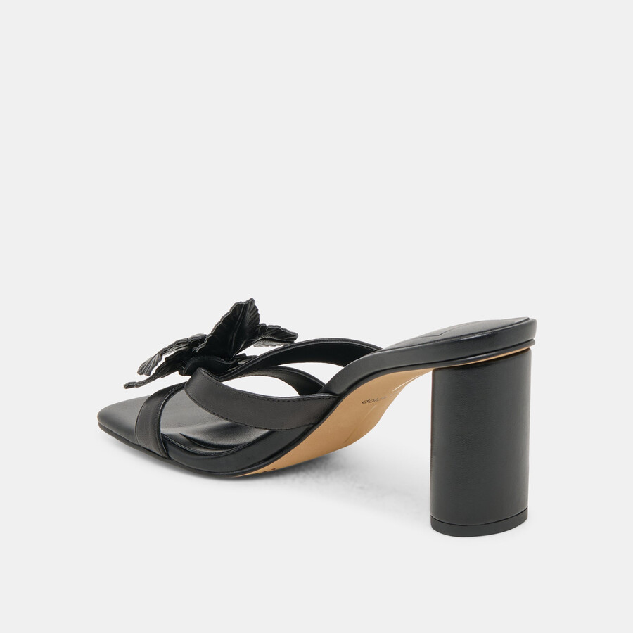 nikil heels black leather