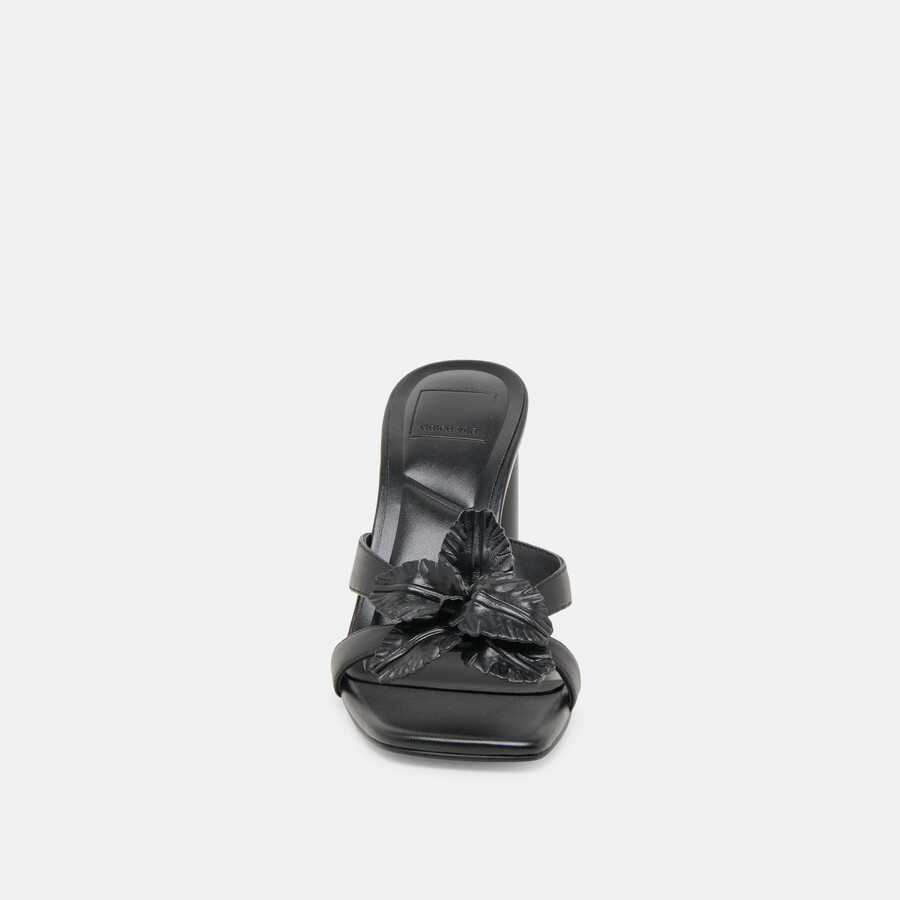 nikil heels black leather
