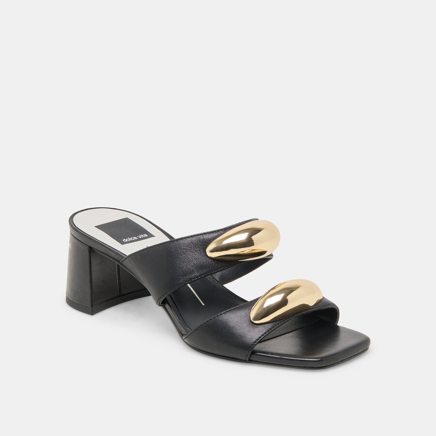 barnet heels black leather