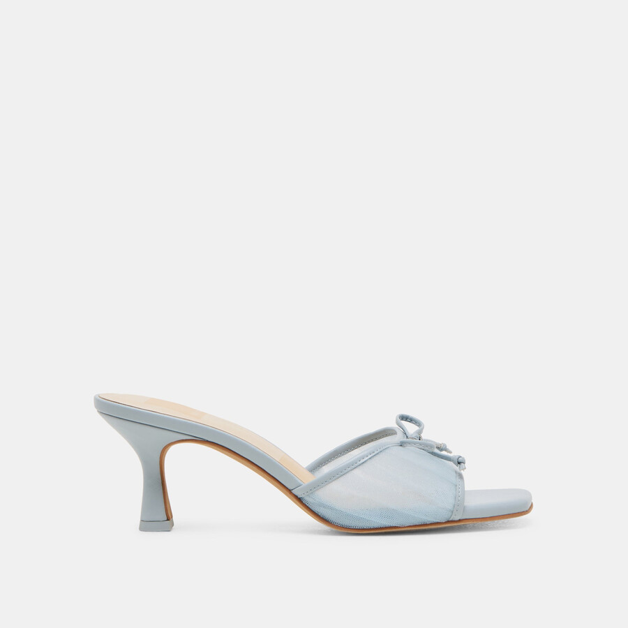 galen heels light blue tulle