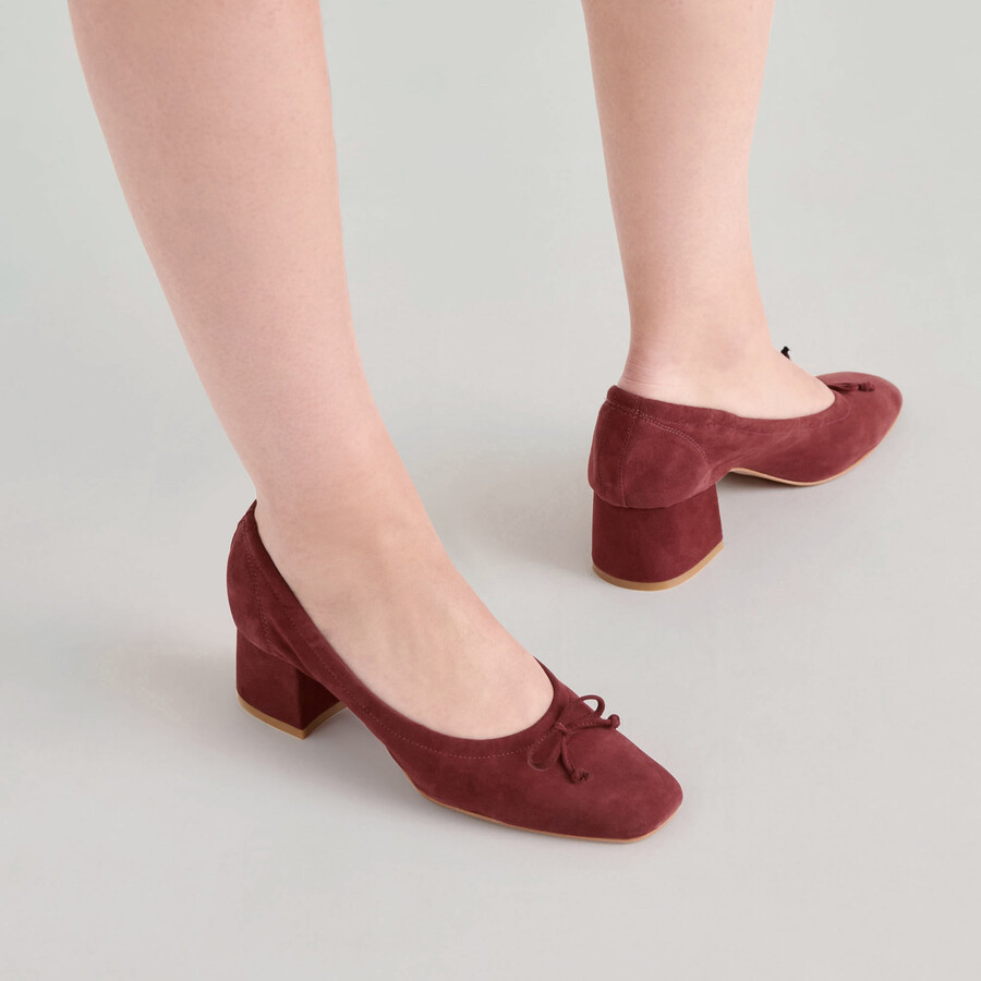 karmin heels brandy suede