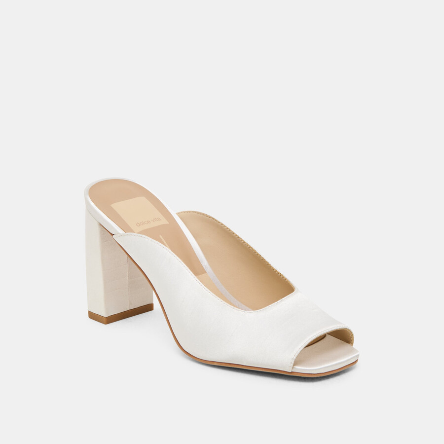 sabela heels off white satin