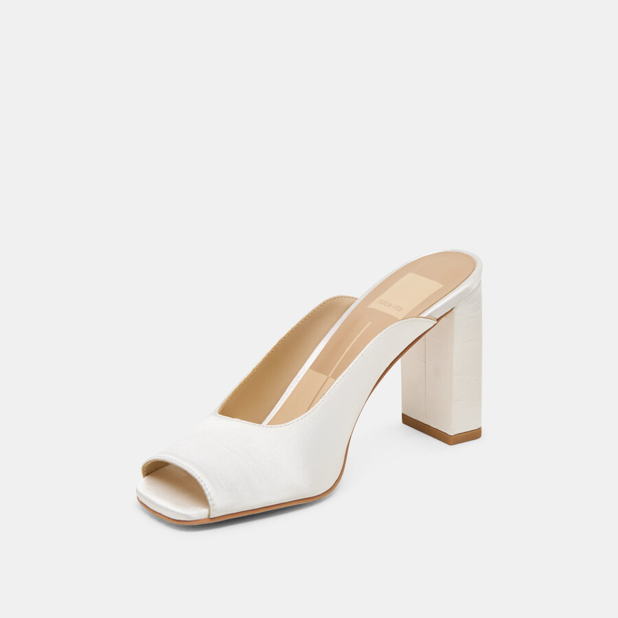 sabela heels off white satin