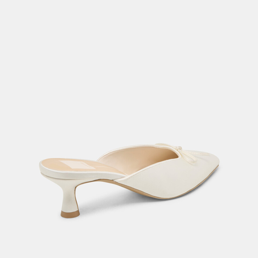 cleo heels off white satin
