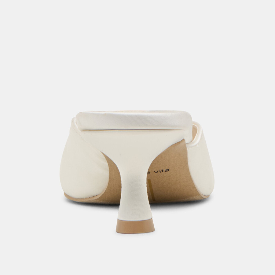 cleo heels off white satin