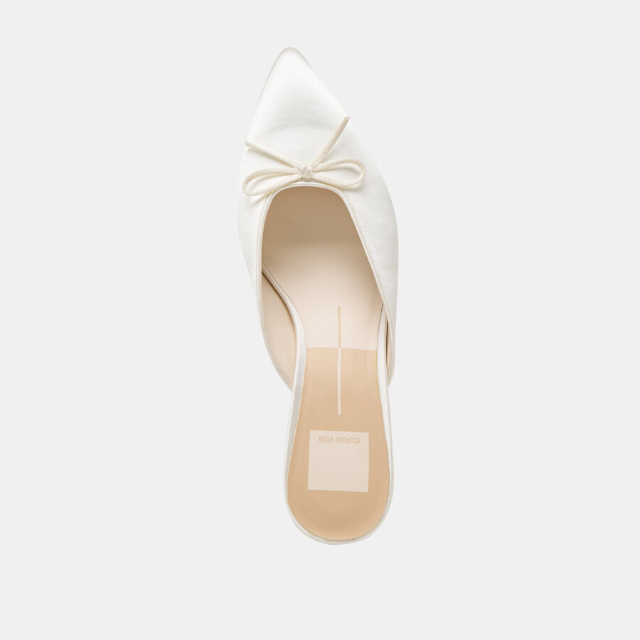 cleo heels off white satin