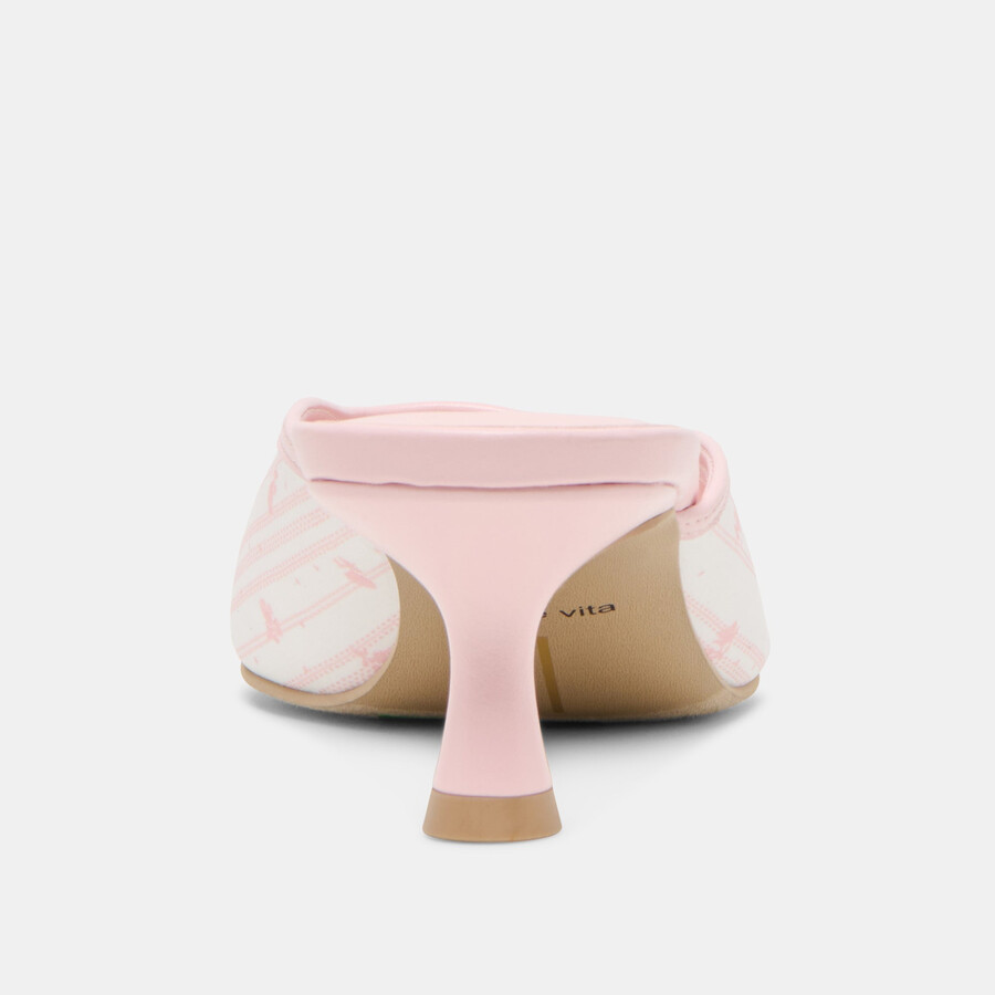 cleo x byrdie golf heels pink floral satin