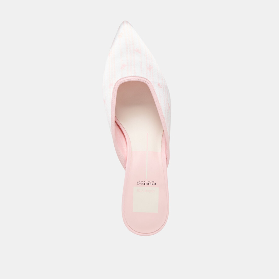cleo x byrdie golf heels pink floral satin