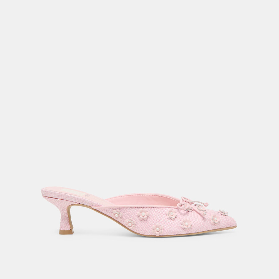 camilo x byrdie golf heels pink raffia