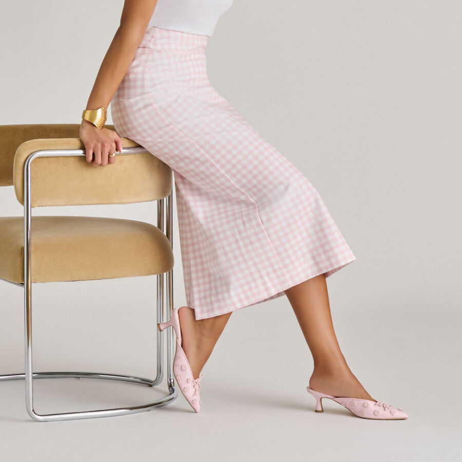 camilo x byrdie golf heels pink raffia