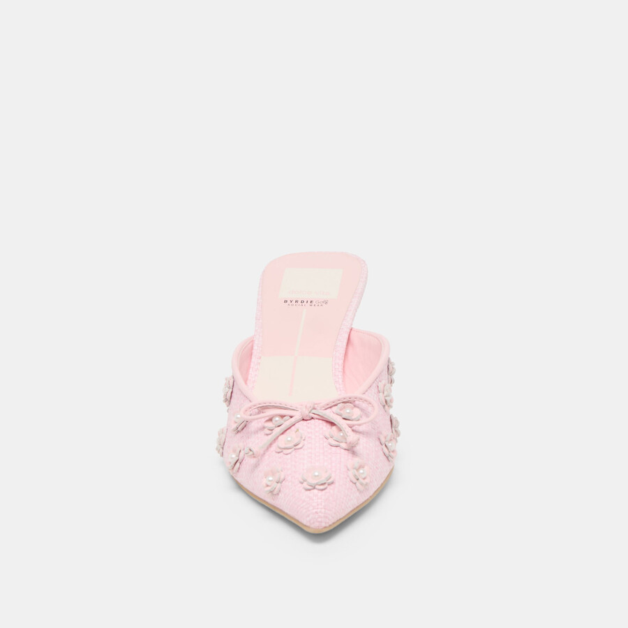 camilo x byrdie golf heels pink raffia