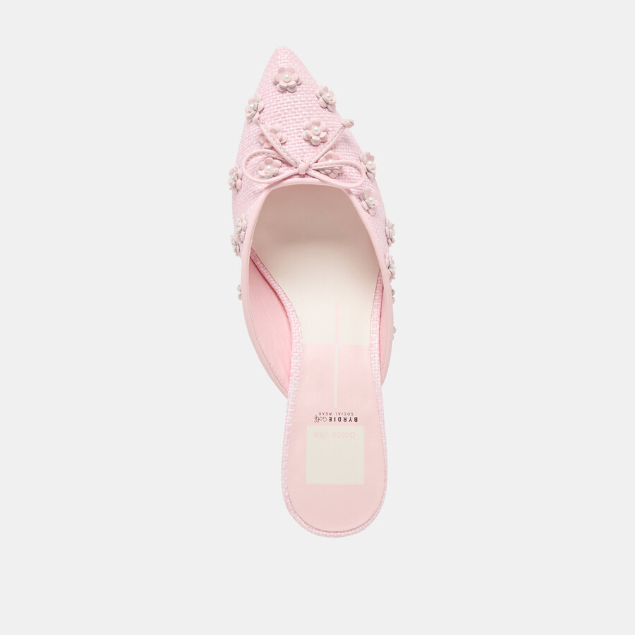 camilo x byrdie golf heels pink raffia