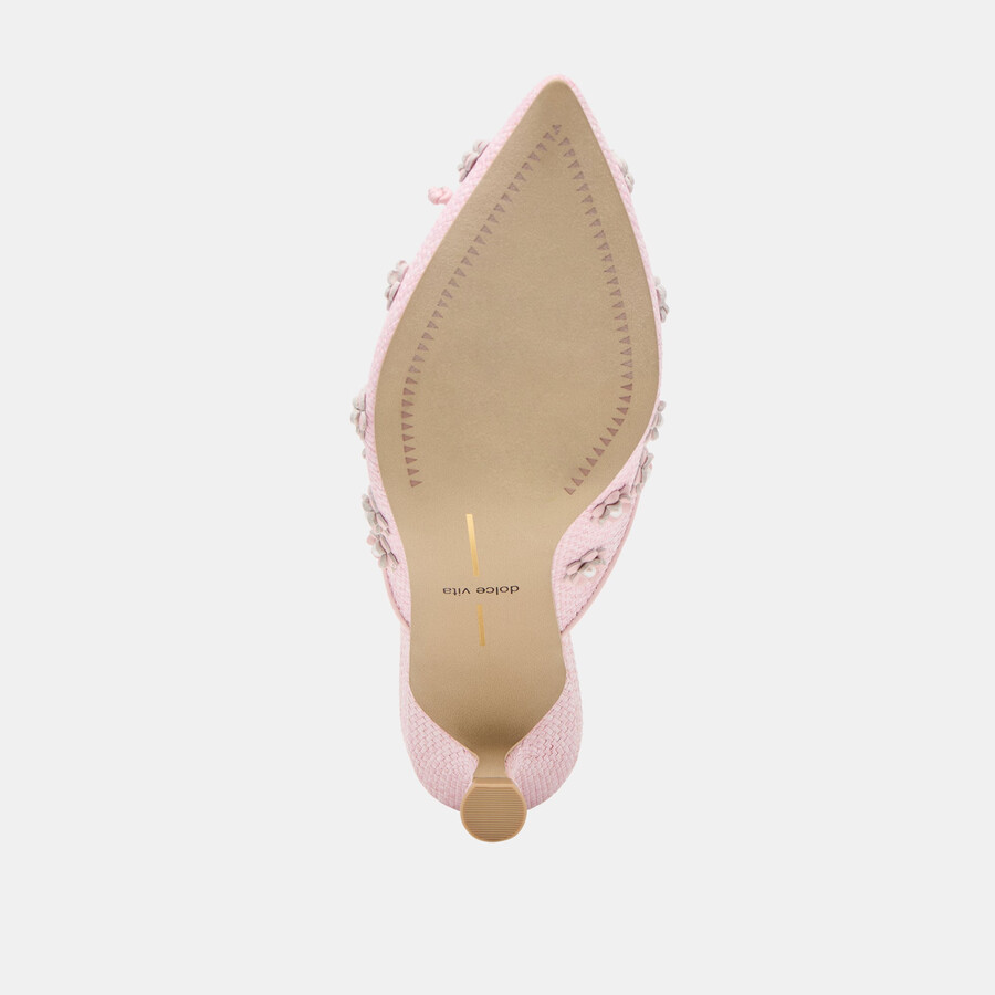 camilo x byrdie golf heels pink raffia