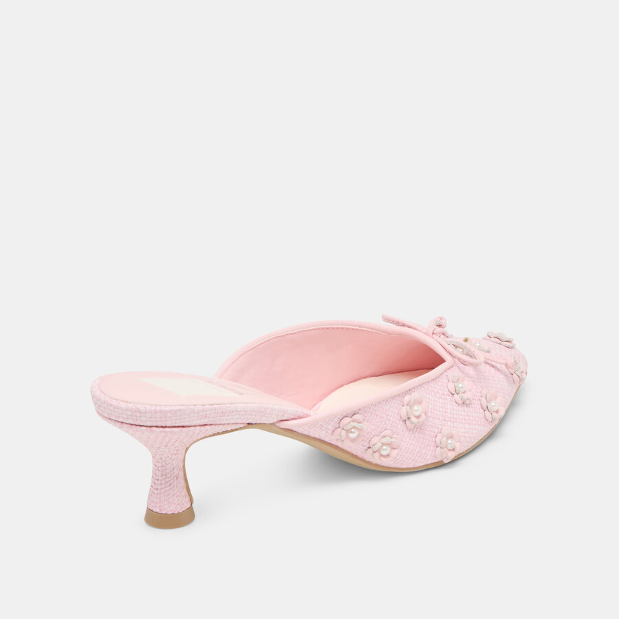 camilo x byrdie golf heels pink raffia