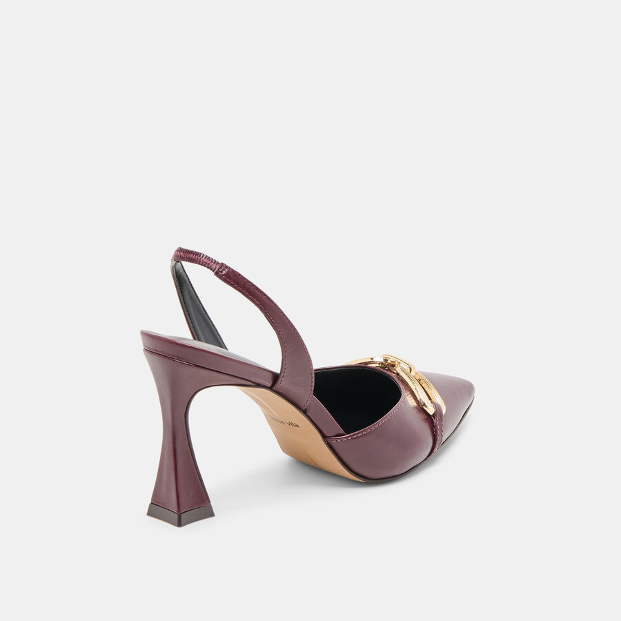 malik heels cranberry crinkle patent