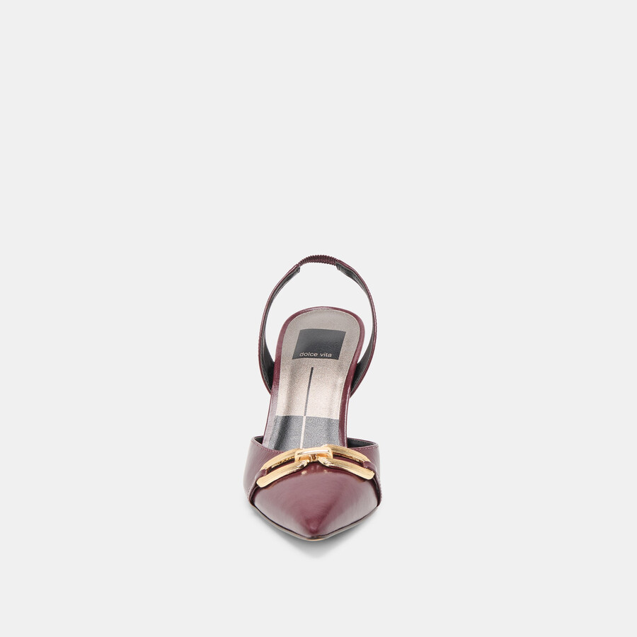 malik heels cranberry crinkle patent