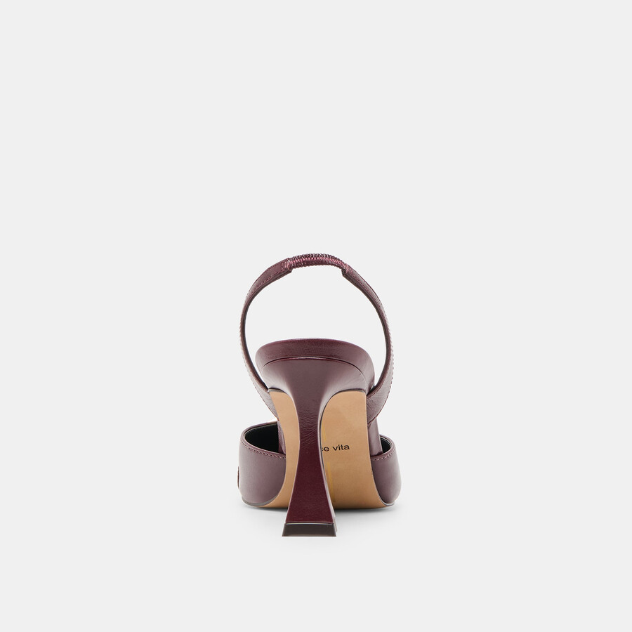 malik heels cranberry crinkle patent