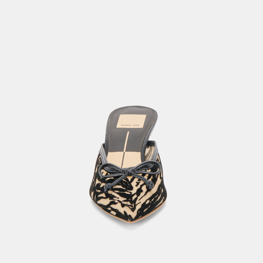 cleo heels zebra velvet mesh